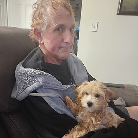 Ed with Teddy (puppy)